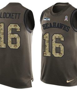 Nike Seahawks #16 Tyler Lockett Green Men's Stitched NFL Limited Salute To Service Tank Top Jersey