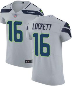 Nike Seahawks #16 Tyler Lockett Grey Alternate Men's Stitched NFL Vapor Untouchable Elite Jersey