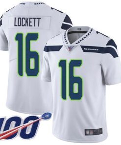 Nike Seahawks #16 Tyler Lockett White Men's Stitched NFL 100th Season Vapor Limited Jersey