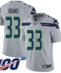Nike Seahawks #33 Jamal Adams Grey Alternate Men's Stitched NFL 100th Season Vapor Untouchable Limited Jersey