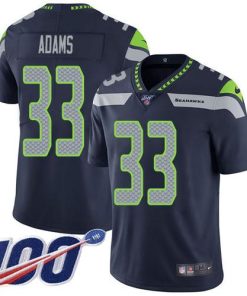 Nike Seahawks #33 Jamal Adams Steel Blue Team Color Men's Stitched NFL 100th Season Vapor Untouchable Limited Jersey