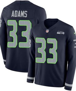 Nike Seahawks #33 Jamal Adams Steel Blue Team Color Men's Stitched NFL Limited Therma Long Sleeve Jersey