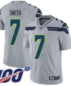 Nike Seahawks #7 Geno Smith Grey Alternate Men's Stitched NFL 100th Season Vapor Untouchable Limited Jersey