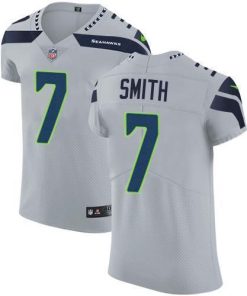 Nike Seahawks #7 Geno Smith Grey Alternate Men's Stitched NFL New Elite Jersey