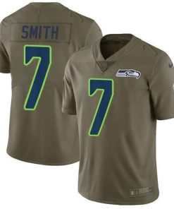 Nike Seahawks #7 Geno Smith Olive Men's Stitched NFL Limited 2017 Salute To Service Jersey