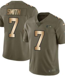 Nike Seahawks #7 Geno Smith Olive/Gold Men's Stitched NFL Limited 2017 Salute To Service Jersey