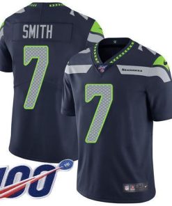 Nike Seahawks #7 Geno Smith Steel Blue Team Color Men's Stitched NFL 100th Season Vapor Untouchable Limited Jersey