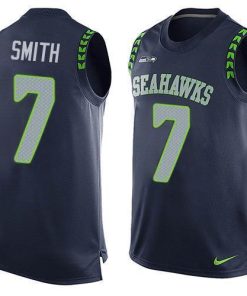 Nike Seahawks #7 Geno Smith Steel Blue Team Color Men's Stitched NFL Limited Tank Top Jersey