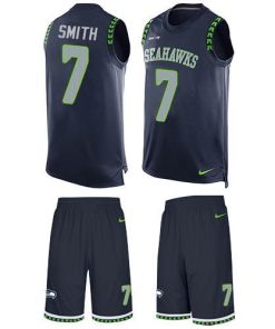 Nike Seahawks #7 Geno Smith Steel Blue Team Color Men's Stitched NFL Limited Tank Top Suit Jersey