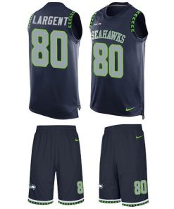 Nike Seahawks #80 Steve Largent Steel Blue Team Color Men's Stitched NFL Limited Tank Top Suit Jersey
