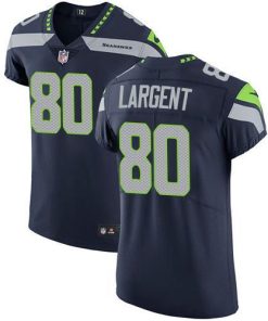 Nike Seahawks #80 Steve Largent Steel Blue Team Color Men's Stitched NFL Vapor Untouchable Elite Jersey