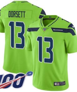 Nike Seattle Seahawks #13 Phillip Dorsett Green Men's Stitched NFL Limited Rush 100th Season Jersey Men's