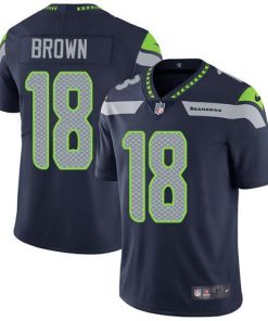 Nike Seattle Seahawks #18 Jaron Brown Steel Blue Team Color Men's Stitched NFL Vapor Untouchable Limited Jersey Men's
