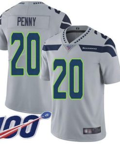 Nike Seattle Seahawks #20 Rashaad Penny Grey Alternate Men's Stitched NFL 100th Season Vapor Limited Jersey Men's