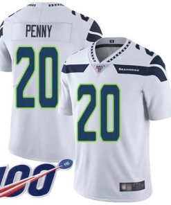 Nike Seattle Seahawks #20 Rashaad Penny White Men's Stitched NFL 100th Season Vapor Limited Jersey Men's