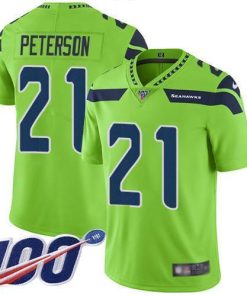 Nike Seattle Seahawks #21 Adrian Peterson Green Men's Stitched NFL Limited Rush 100th Season Jersey Men's