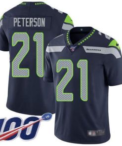 Nike Seattle Seahawks #21 Adrian Peterson Steel Blue Team Color Men's Stitched NFL 100th Season Vapor Untouchable Limited Jersey Men's