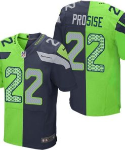 Nike Seattle Seahawks #22 C. J. Prosise Steel Blue/Green Men's Stitched NFL Elite Split Jersey Men's