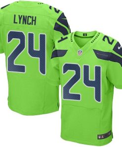 Nike Seattle Seahawks #24 Marshawn Lynch Green Men's Stitched NFL Elite Rush Jersey Men's