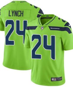 Nike Seattle Seahawks #24 Marshawn Lynch Green Men's Stitched NFL Limited Rush Jersey Men's