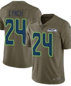 Nike Seattle Seahawks #24 Marshawn Lynch Olive Men's Stitched NFL Limited 2017 Salute to Service Jersey Men's