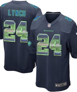 Nike Seattle Seahawks #24 Marshawn Lynch Steel Blue Team Color Men's Stitched NFL Limited Strobe Jersey Men's