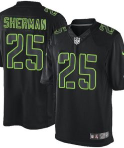 Nike Seattle Seahawks #25 Richard Sherman Black Men's Stitched NFL Impact Limited Jersey Men's