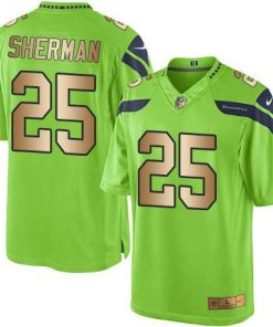 Nike Seattle Seahawks #25 Richard Sherman Green Men's Stitched NFL Limited Gold Rush Jersey Men's