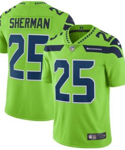 Nike Seattle Seahawks #25 Richard Sherman Green Men's Stitched NFL Limited Rush Jersey Men's