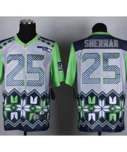 Nike Seattle Seahawks #25 Richard Sherman Grey Men's Stitched NFL Elite Noble Fashion Jersey Men's