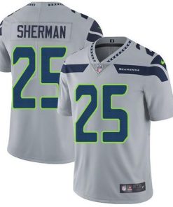 Nike Seattle Seahawks #25 Richard Sherman Grey Alternate Men's Stitched NFL Vapor Untouchable Limited Jersey Men's