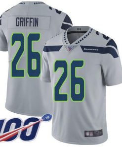 Nike Seattle Seahawks #26 Shaquem Griffin Grey Alternate Men's Stitched NFL 100th Season Vapor Limited Jersey Men's
