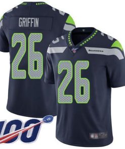 Nike Seattle Seahawks #26 Shaquem Griffin Steel Blue Team Color Men's Stitched NFL 100th Season Vapor Limited Jersey Men's