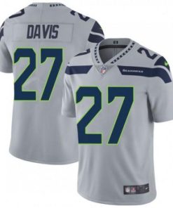 Nike Seattle Seahawks #27 Mike Davis Grey Alternate Men's Stitched NFL Vapor Untouchable Limited Jersey Men's