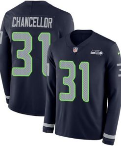 Nike Seattle Seahawks #31 Kam Chancellor Steel Blue Team Color Men's Stitched NFL Limited Therma Long Sleeve Jersey Men's