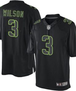 Nike Seattle Seahawks #3 Russell Wilson Black Men's Stitched NFL Impact Limited Jersey Men's