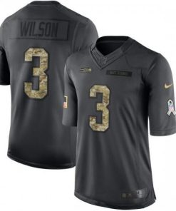 Nike Seattle Seahawks #3 Russell Wilson Black Men's Stitched NFL Limited 2016 Salute to Service Jersey Men's