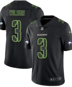 Nike Seattle Seahawks #3 Russell Wilson Black Men's Stitched NFL Limited Rush Impact Jersey Men's