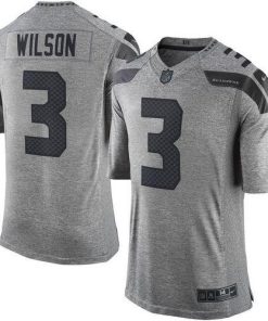Nike Seattle Seahawks #3 Russell Wilson Gray Men's Stitched NFL Limited Gridiron Gray Jersey Men's