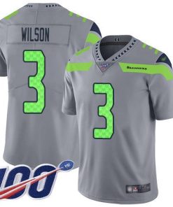 Nike Seattle Seahawks #3 Russell Wilson Gray Men's Stitched NFL Limited Inverted Legend 100th Season Jersey Men's