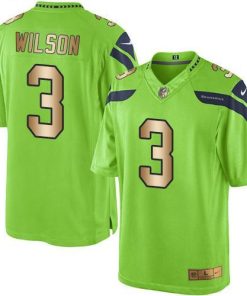 Nike Seattle Seahawks #3 Russell Wilson Green Men's Stitched NFL Limited Gold Rush Jersey Men's