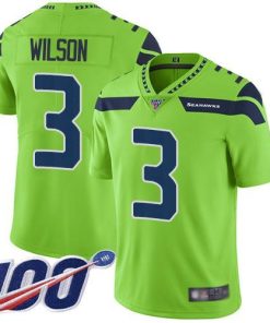 Nike Seattle Seahawks #3 Russell Wilson Green Men's Stitched NFL Limited Rush 100th Season Jersey Men's