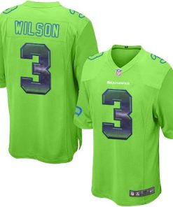 Nike Seattle Seahawks #3 Russell Wilson Green Alternate Men's Stitched NFL Limited Strobe Jersey Men's