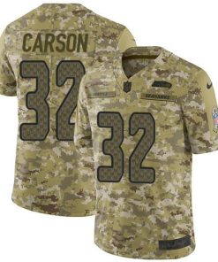 Nike Seattle Seahawks #32 Chris Carson Camo Men's Stitched NFL Limited 2018 Salute To Service Jersey Men's