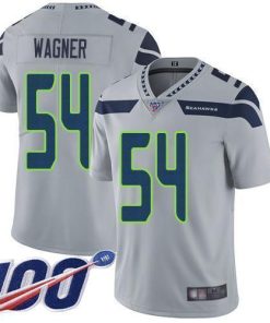 Nike Seattle Seahawks #54 Bobby Wagner Grey Alternate Men's Stitched NFL 100th Season Vapor Limited Jersey Men's