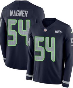 Nike Seattle Seahawks #54 Bobby Wagner Steel Blue Team Color Men's Stitched NFL Limited Therma Long Sleeve Jersey Men's