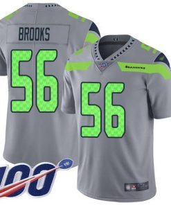 Nike Seattle Seahawks #56 Jordyn Brooks Gray Men's Stitched NFL Limited Inverted Legend 100th Season Jersey Men's