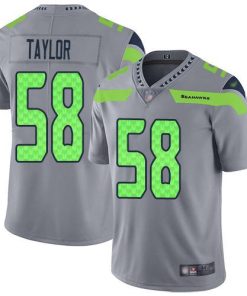 Nike Seattle Seahawks #58 Darrell Taylor Gray Men's Stitched NFL Limited Inverted Legend Jersey Men's