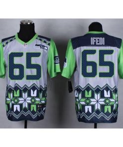 Nike Seattle Seahawks #65 Germain Ifedi Grey Men's Stitched NFL Elite Noble Fashion Jersey Men's