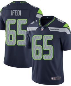 Nike Seattle Seahawks #65 Germain Ifedi Steel Blue Team Color Men's Stitched NFL Vapor Untouchable Limited Jersey Men's